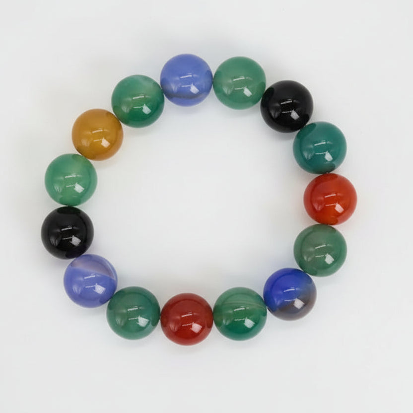 One of one AAA multicolor agate stretch bracelet by Kismet Society — 7 to 7.5 inches