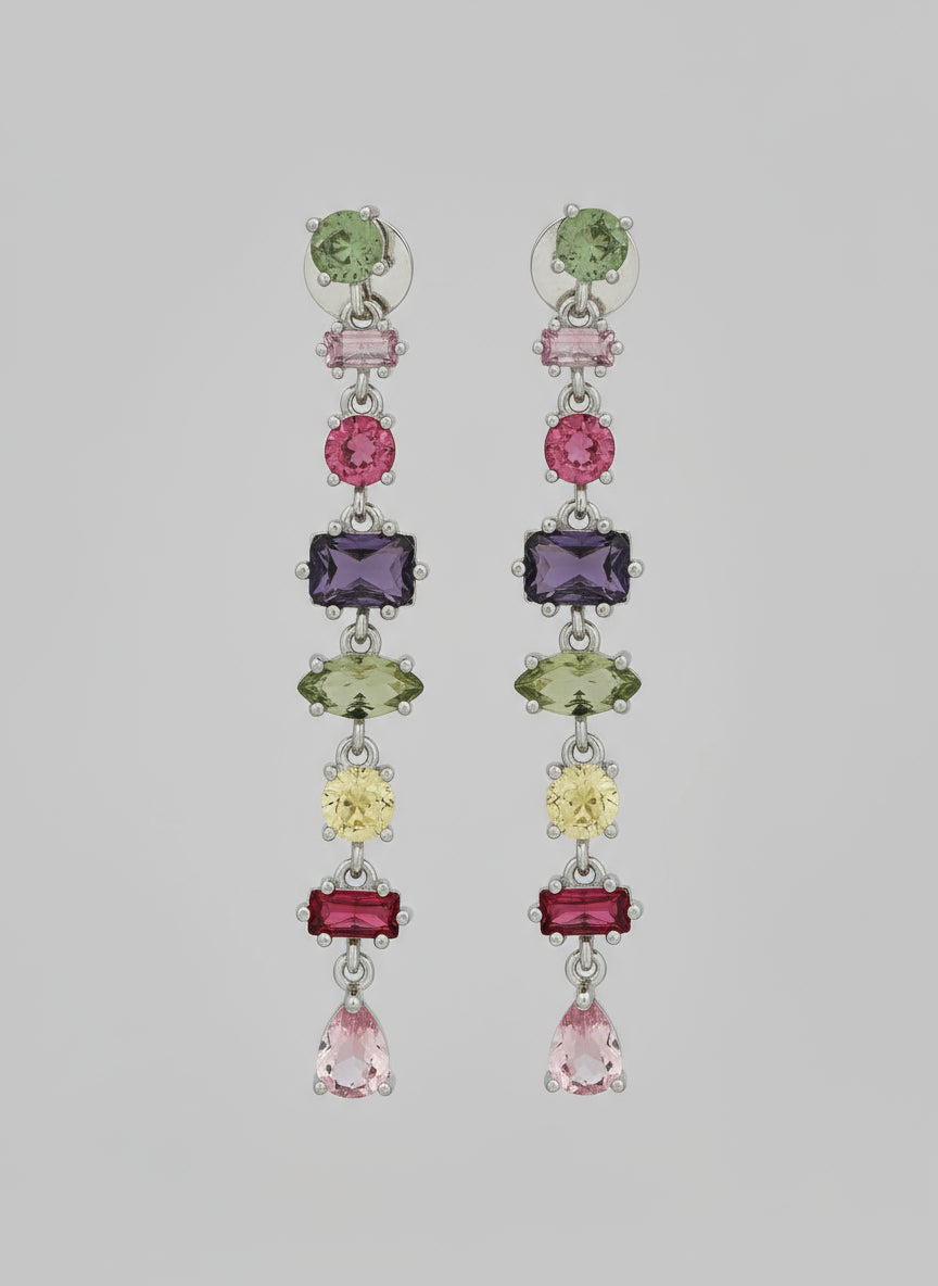 Multi Stone Drop Earrings