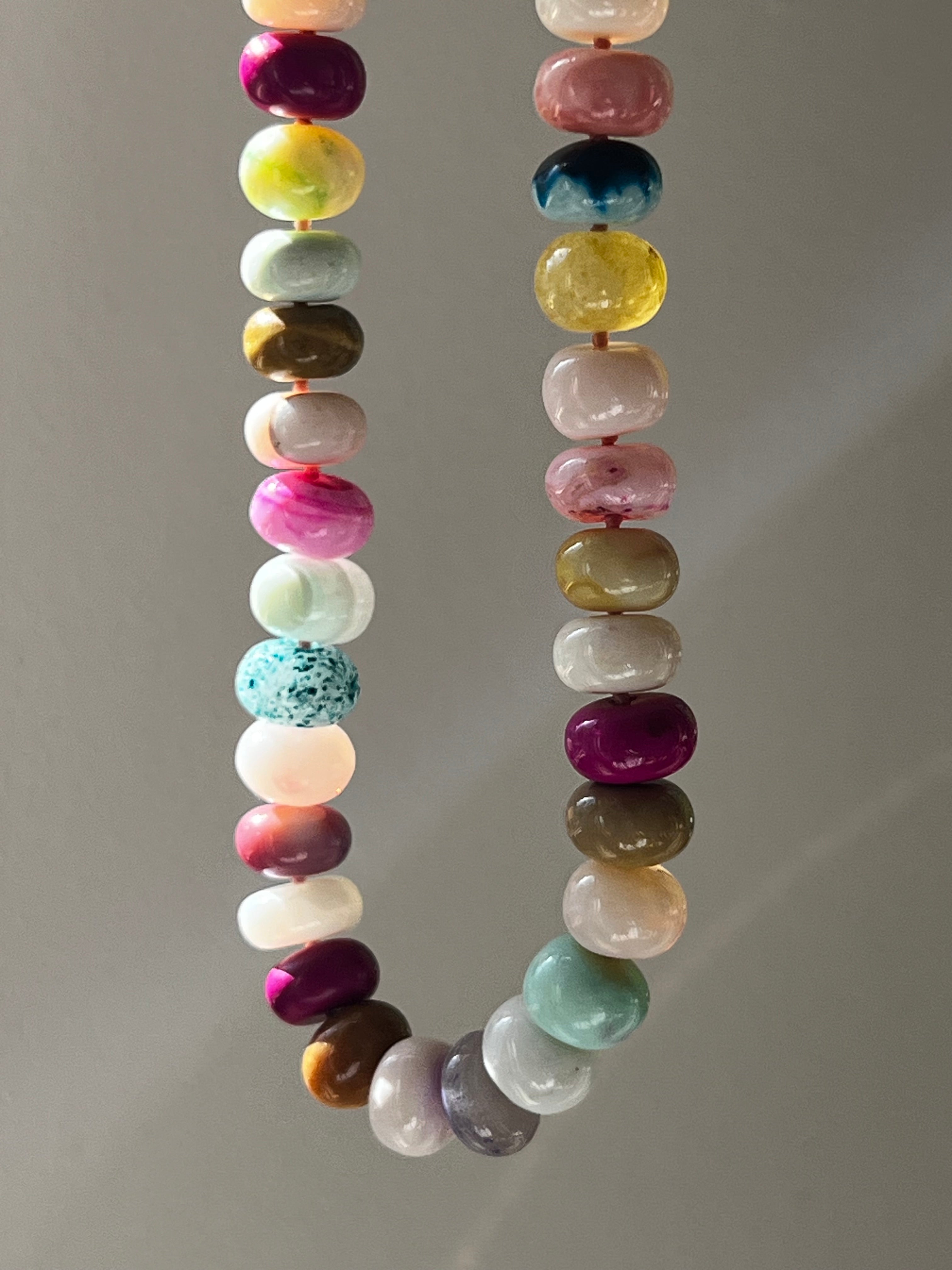 Candy opal necklace with multicolor beads