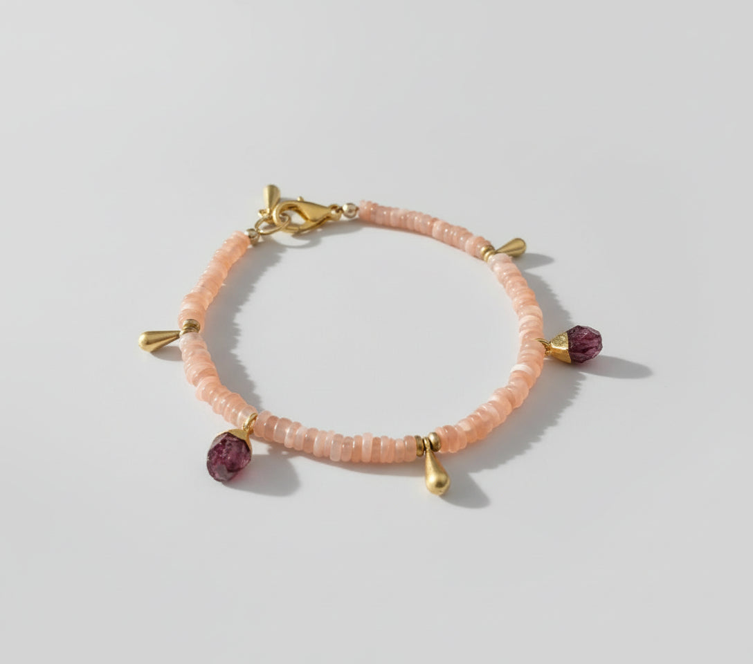 Moonstone pink bracelet