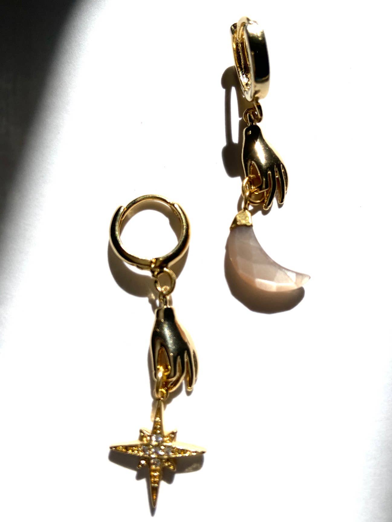 Mocha Moonstone Mismatched Earrings