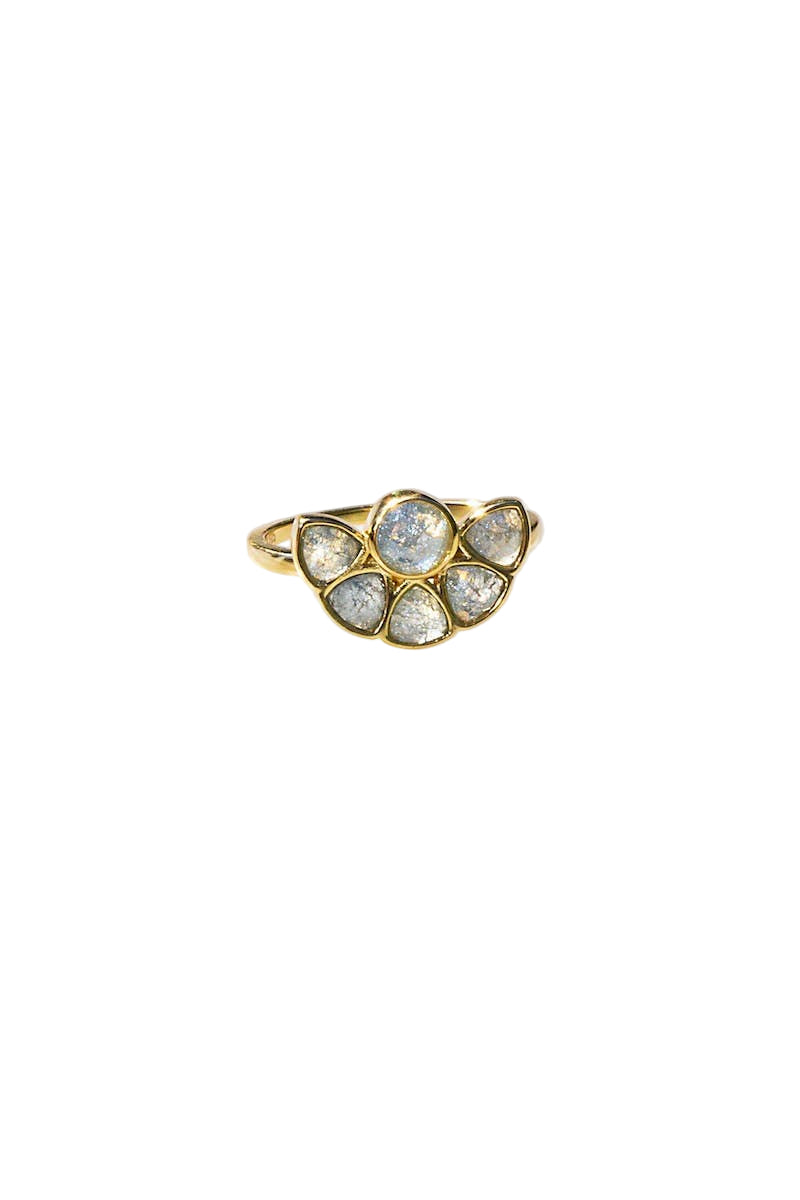 Art Deco Smoke Moonstone Ring
