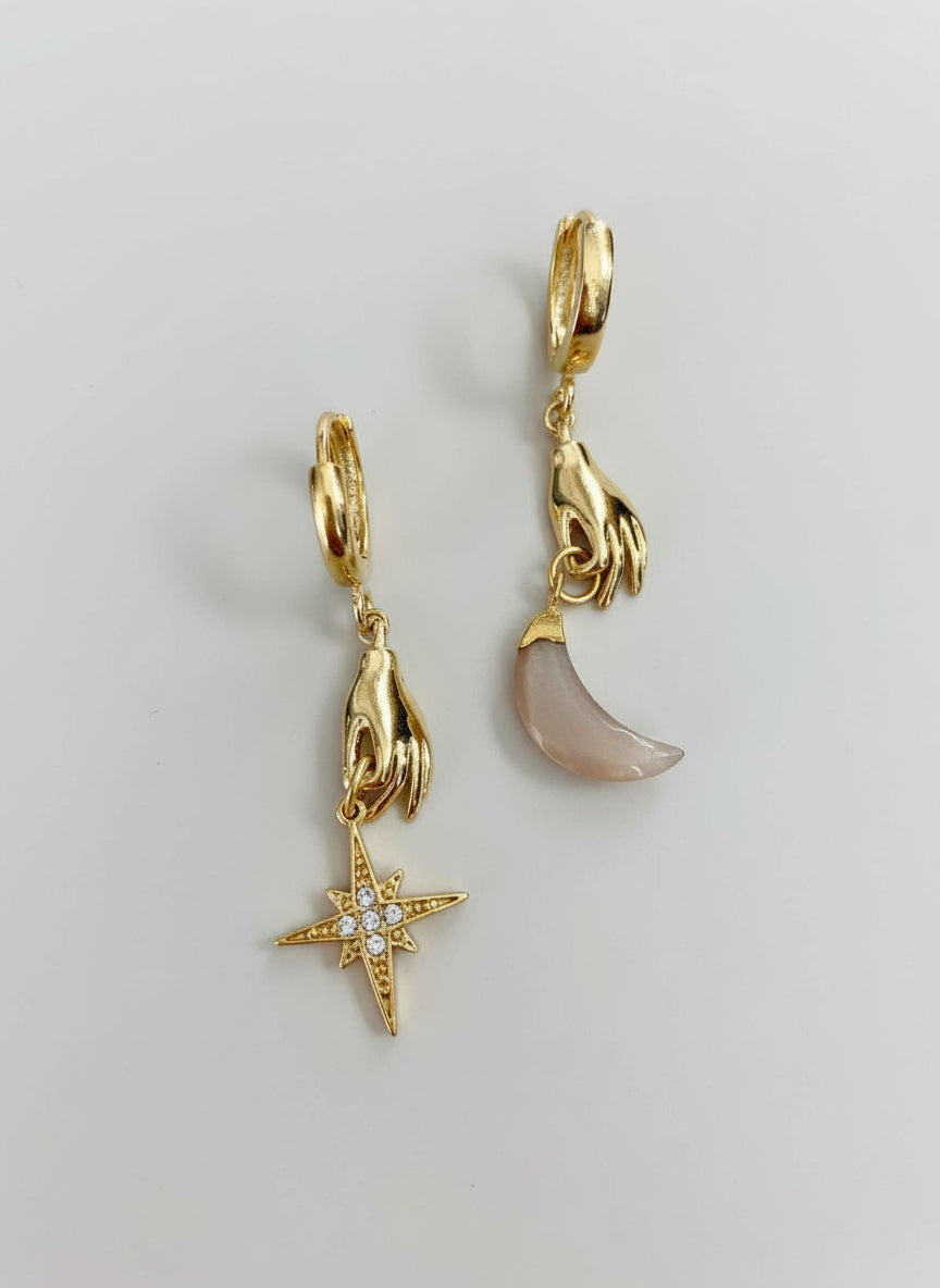 Rose moonstone earrings