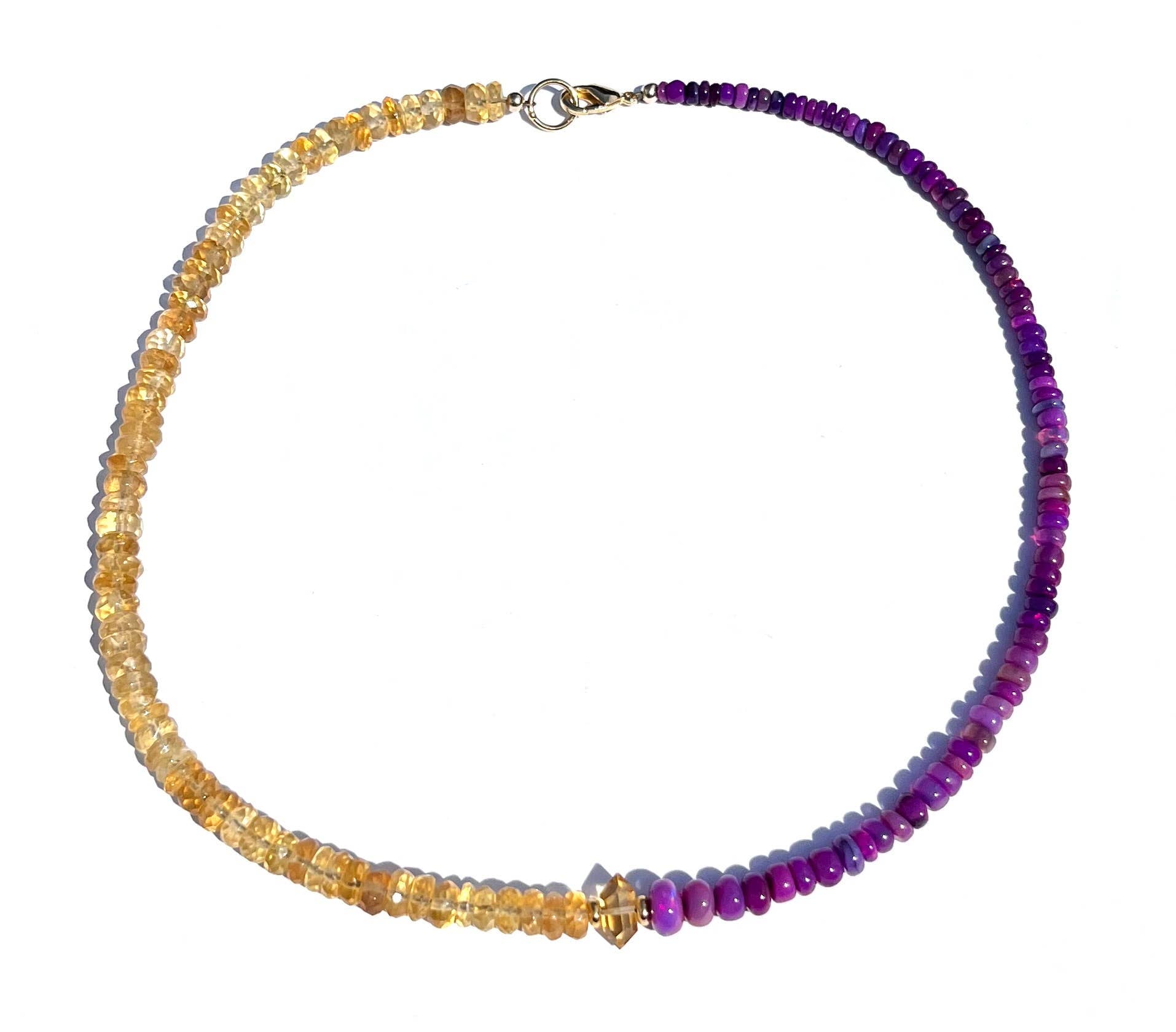 Ethiopian Purple Opal & Citrine Necklace