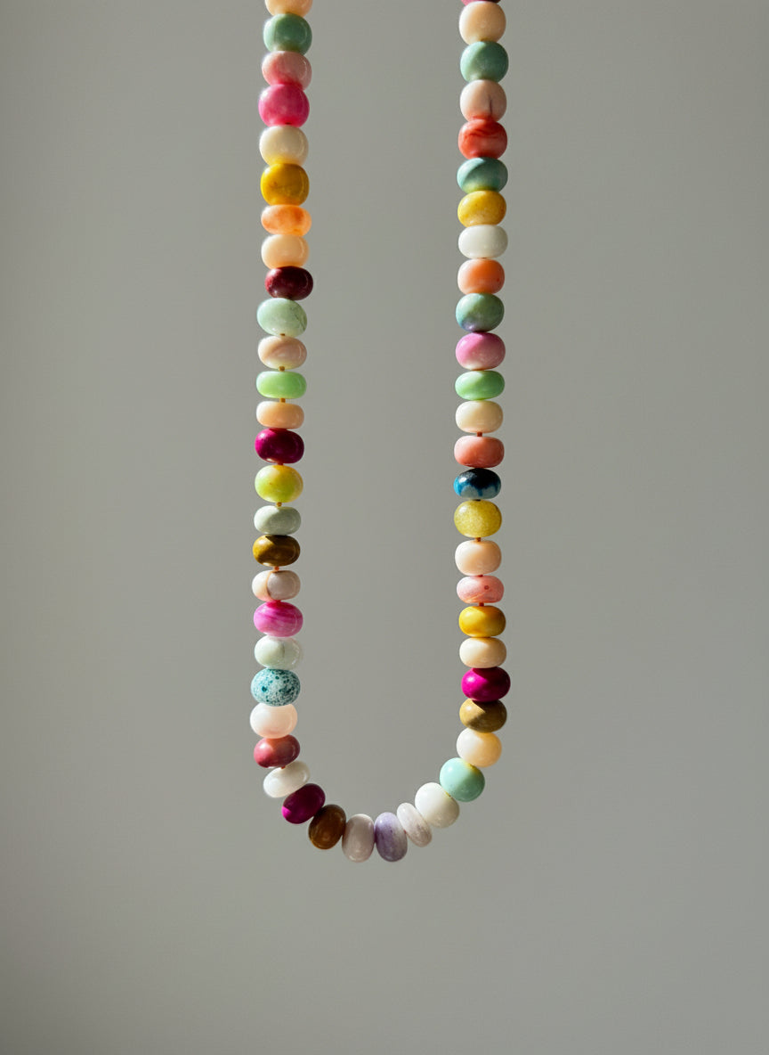 Candy opal necklace with multicolor beads