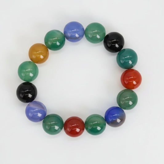 One of one AAA multicolor agate stretch bracelet by Kismet Society — 7 to 7.5 inches