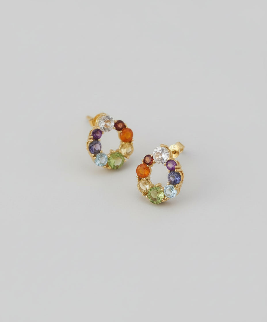 Chakra Gemstone Stud Earrings