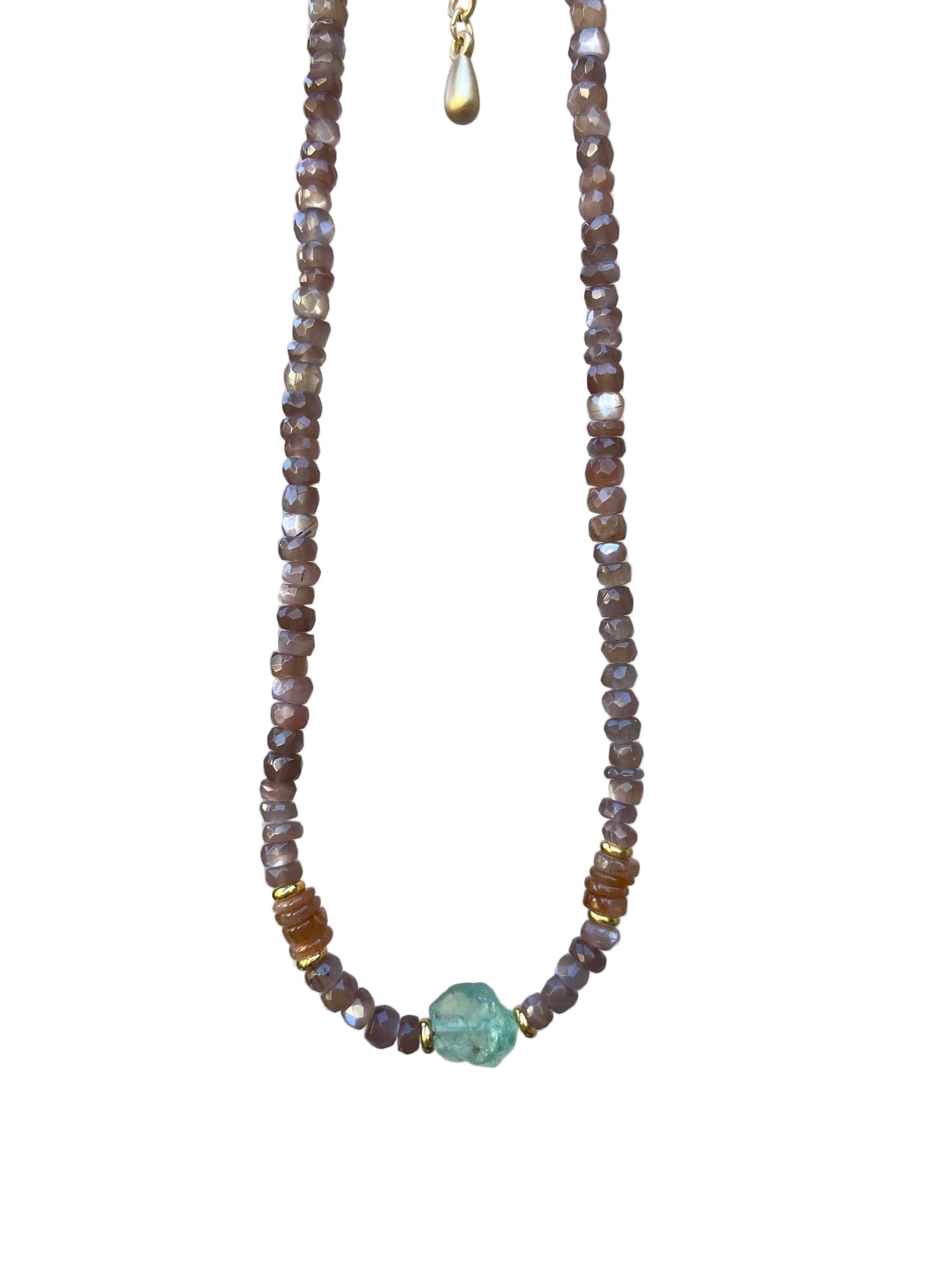 Moonstone, Heishi and Apatite Necklace