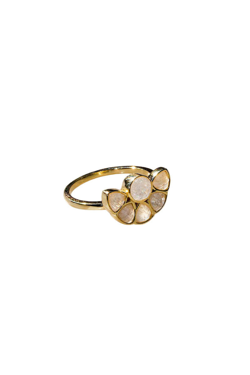 Art Deco Crystal Moonstone Ring